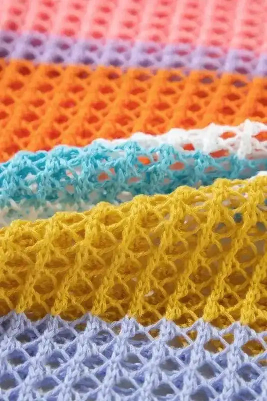 Short Sleeve Sweaters Rosy Ribbons Crochet Sweater