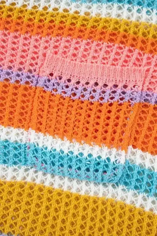 Short Sleeve Sweaters Rosy Ribbons Crochet Sweater