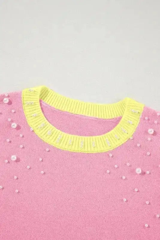 Short Sleeve Sweaters Scarlet Sheen Pearl Sweater