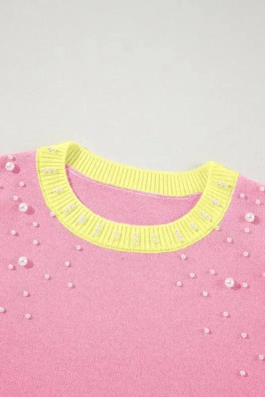 Short Sleeve Sweaters Scarlet Sheen Pearl Sweater