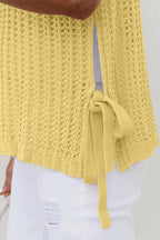 Short Sleeve Sweaters Soft Hue Crochet Top