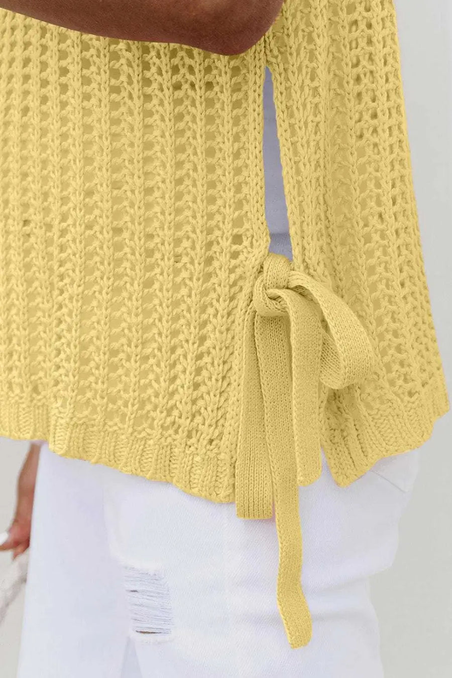 Short Sleeve Sweaters Soft Hue Crochet Top