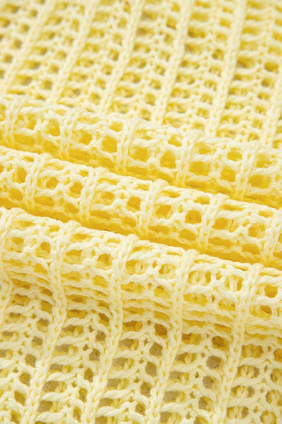 Short Sleeve Sweaters Soft Hue Crochet Top