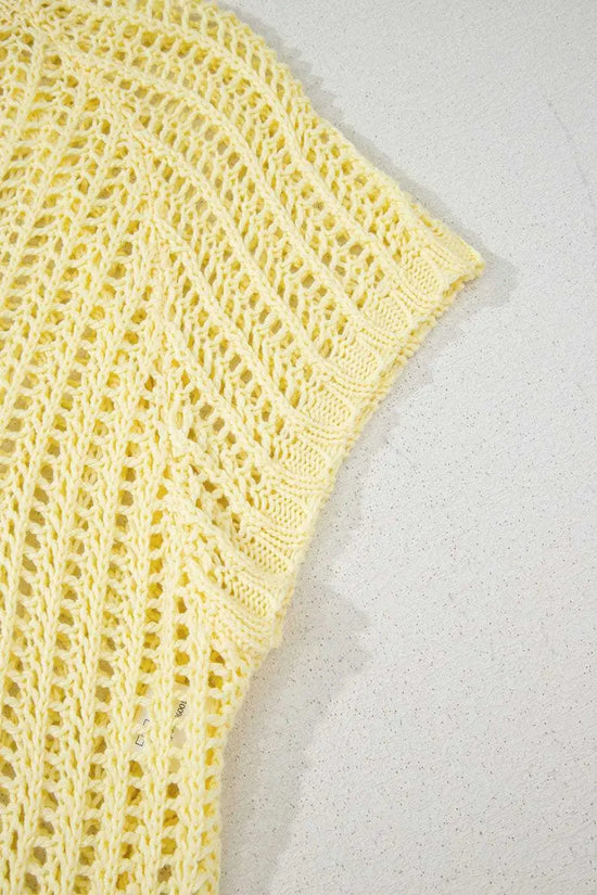 Short Sleeve Sweaters Soft Hue Crochet Top