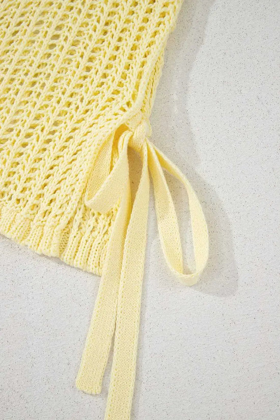 Short Sleeve Sweaters Soft Hue Crochet Top