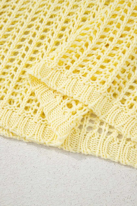 Short Sleeve Sweaters Soft Hue Crochet Top