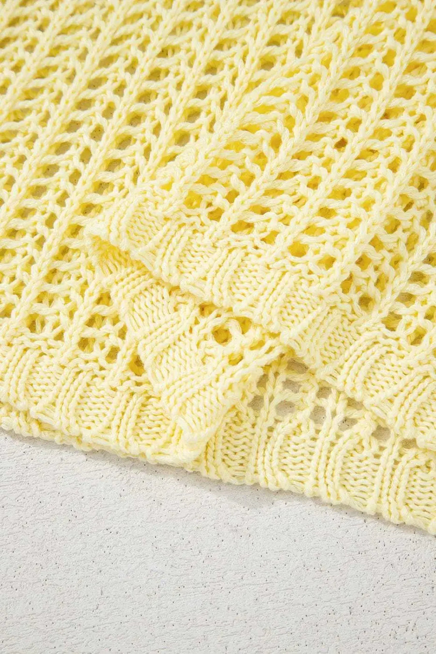 Short Sleeve Sweaters Soft Hue Crochet Top