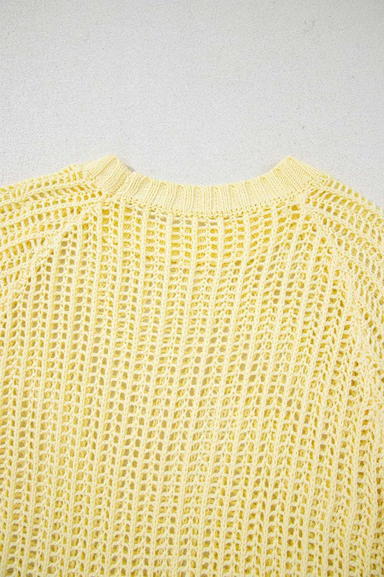 Short Sleeve Sweaters Soft Hue Crochet Top