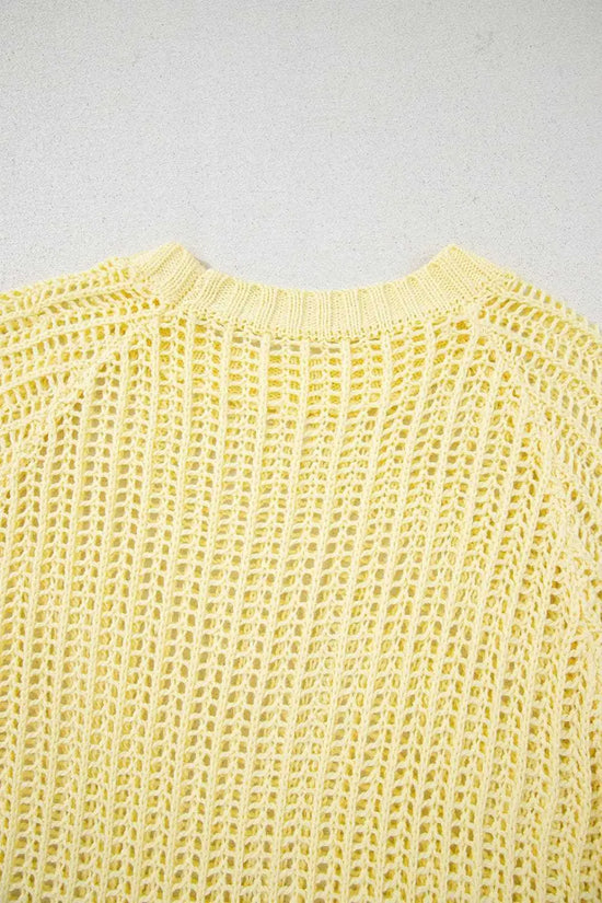 Short Sleeve Sweaters Soft Hue Crochet Top