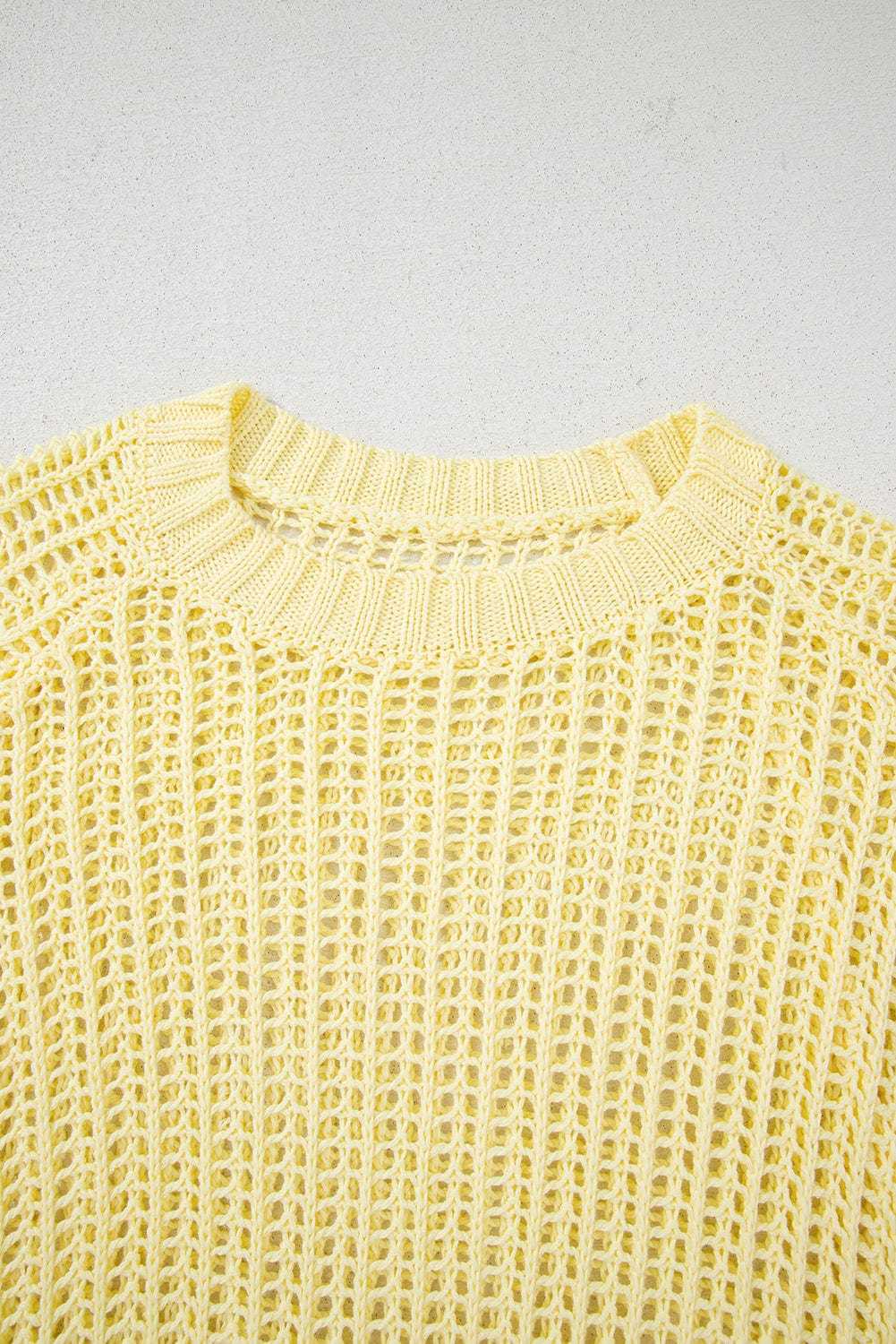 Short Sleeve Sweaters Soft Hue Crochet Top