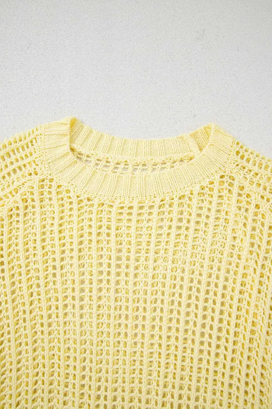 Short Sleeve Sweaters Soft Hue Crochet Top