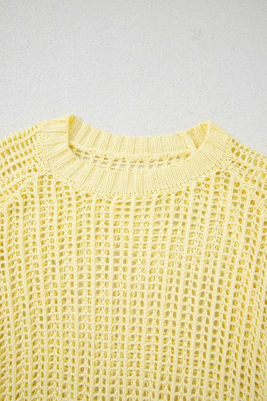 Short Sleeve Sweaters Soft Hue Crochet Top