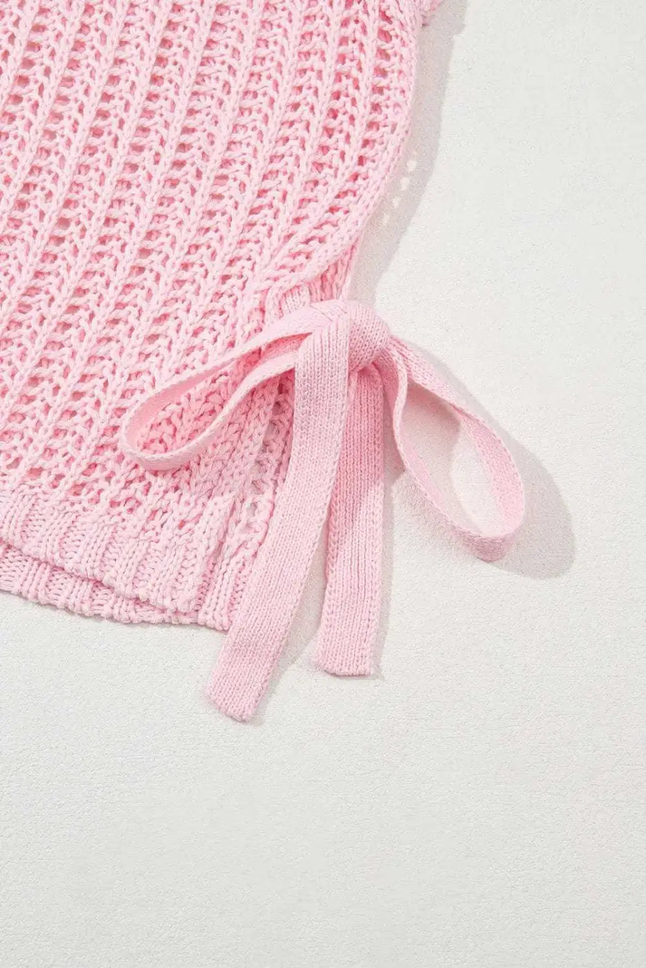 Short Sleeve Sweaters Soft Hue Crochet Top