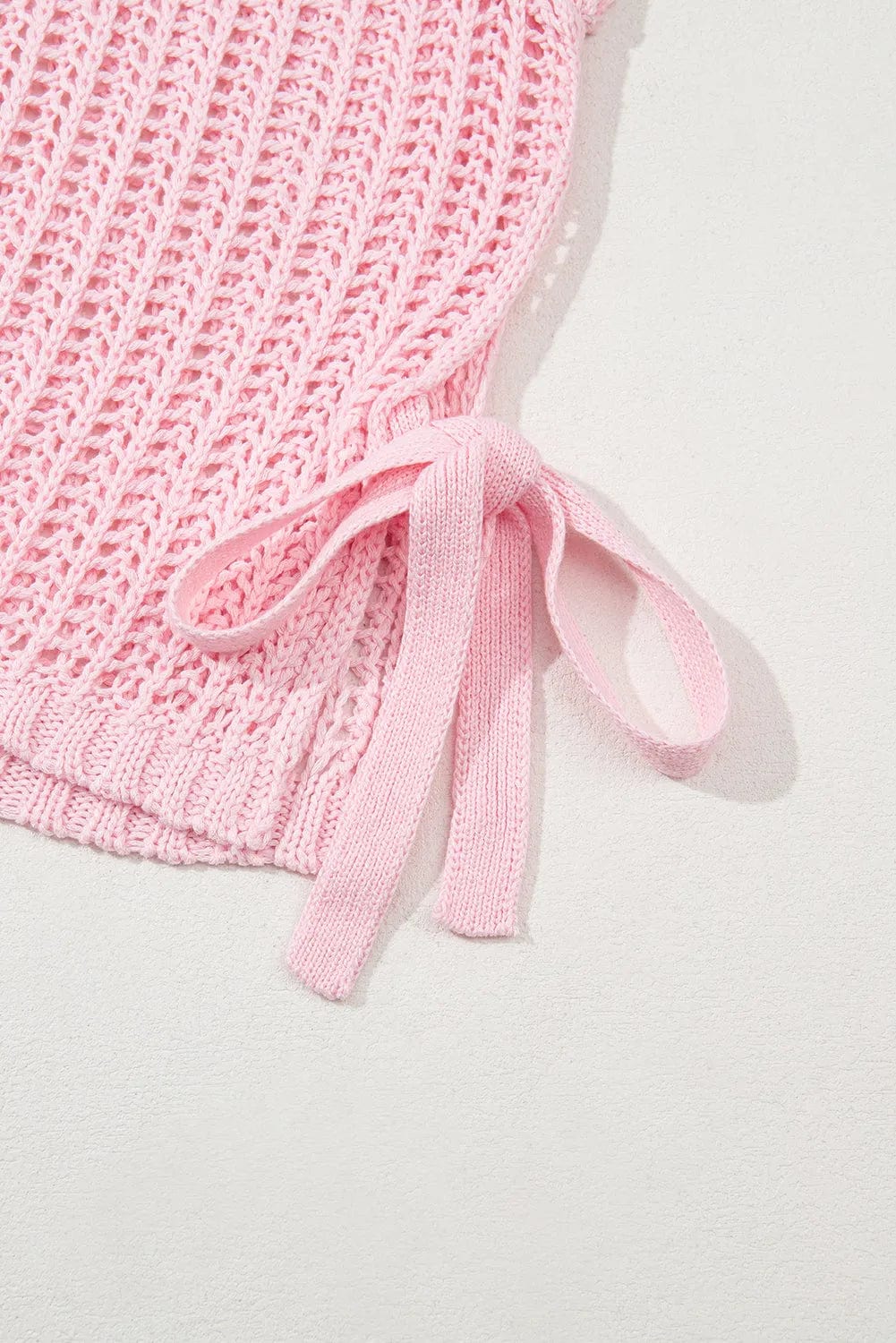 Short Sleeve Sweaters Soft Hue Crochet Top