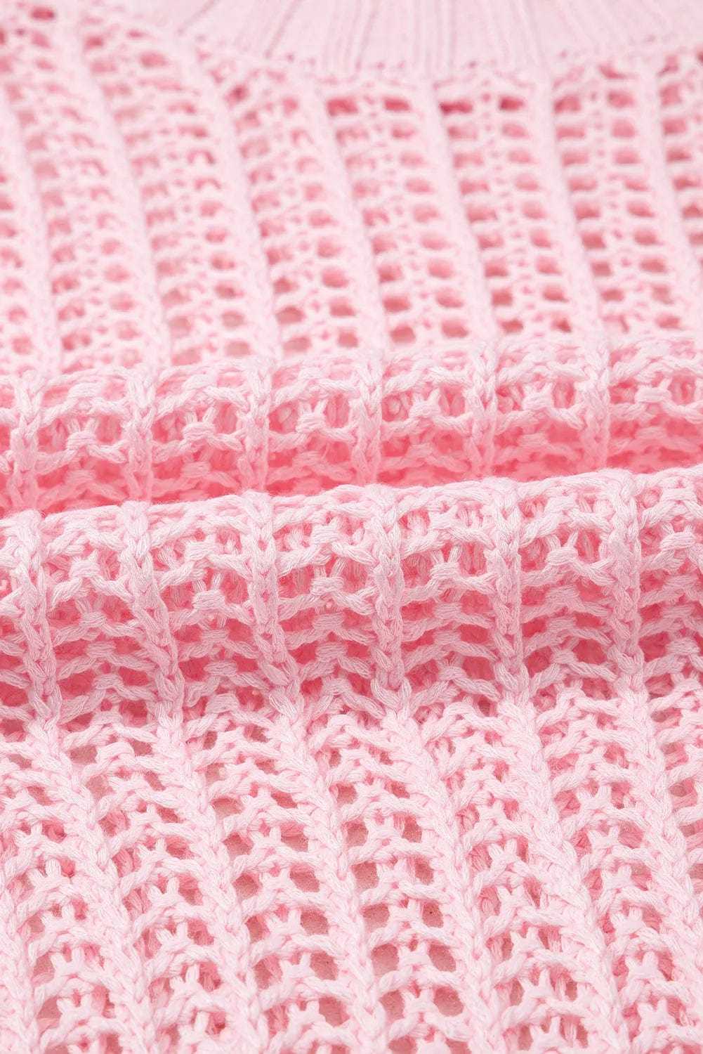 Short Sleeve Sweaters Soft Hue Crochet Top