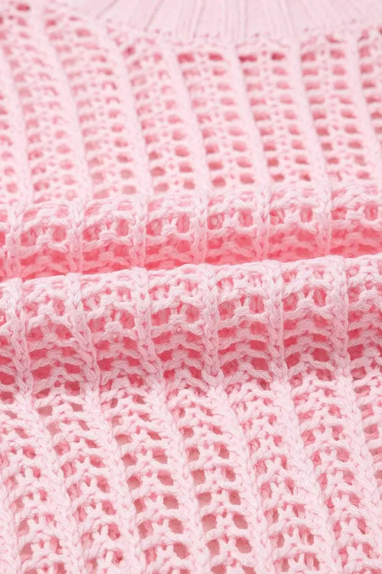 Short Sleeve Sweaters Soft Hue Crochet Top