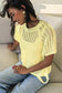 Short Sleeve Sweaters Soft Hue Crochet Top