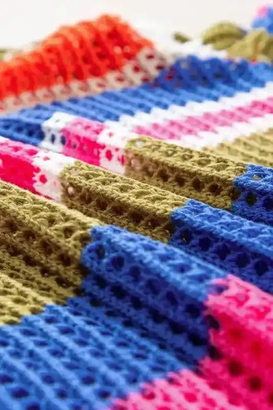 Short Sleeve Sweaters Zesty Lines - Hollowed Crochet Sweater