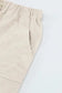 Shorts Khaki Solid Color Drawstring Frayed Hem Pocketed Shorts
