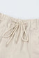 Shorts Khaki Solid Color Drawstring Frayed Hem Pocketed Shorts