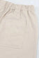 Shorts Khaki Solid Color Drawstring Frayed Hem Pocketed Shorts