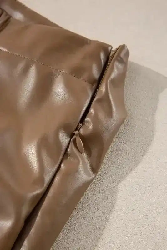 Skirts Café Chic Bowknot Mini - Faux Leather Skirt
