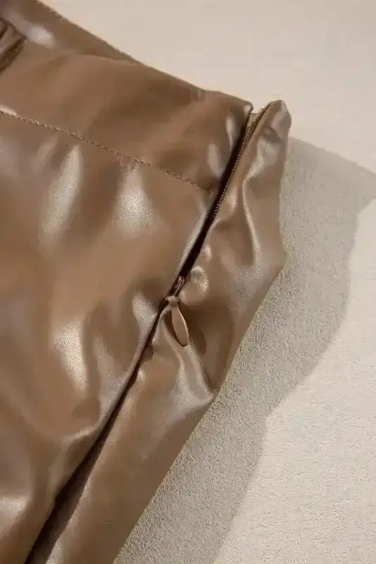 Skirts Café Chic Bowknot Mini - Faux Leather Skirt