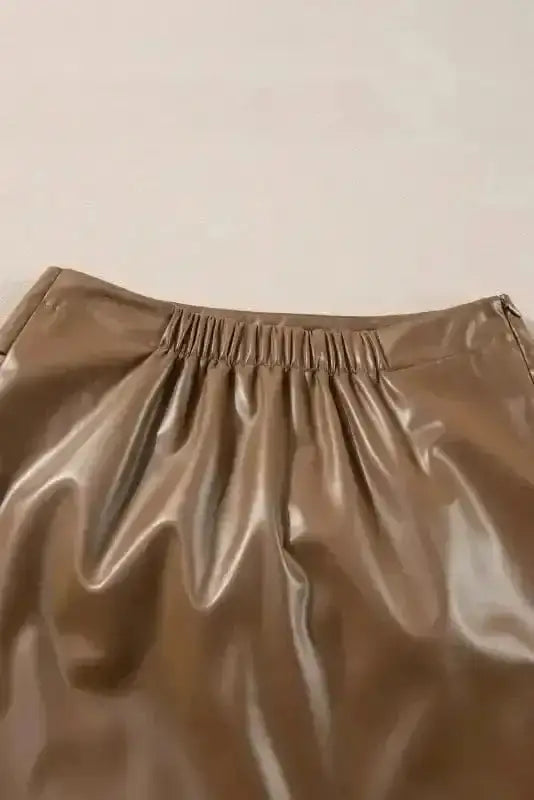 Skirts Café Chic Bowknot Mini - Faux Leather Skirt