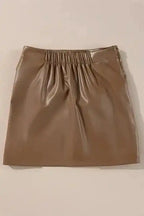 Skirts Café Chic Bowknot Mini - Faux Leather Skirt
