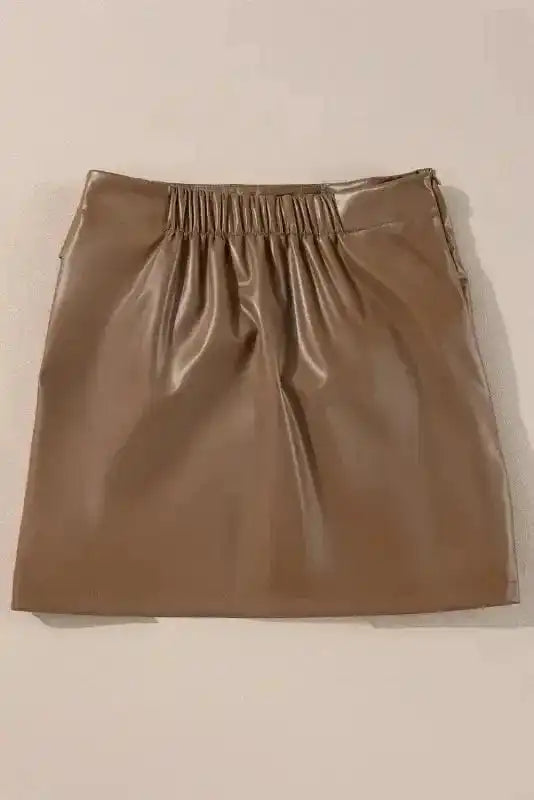 Skirts Café Chic Bowknot Mini - Faux Leather Skirt