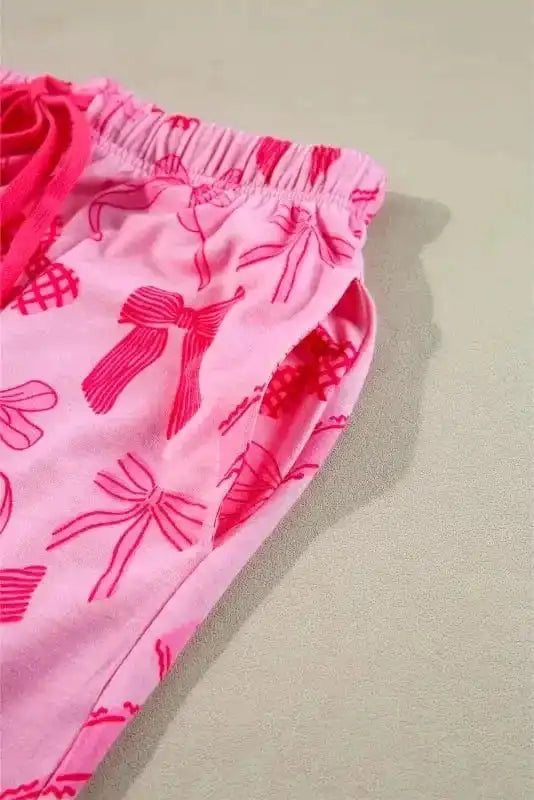 Sleepwear Chic Pink Bow-Knot Pajama Ensemble