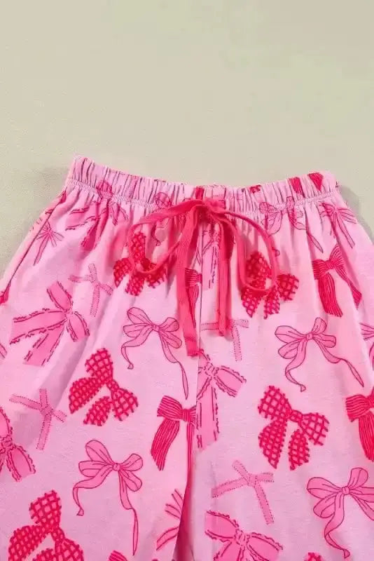 Sleepwear Chic Pink Bow-Knot Pajama Ensemble