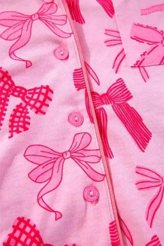 Sleepwear Chic Pink Bow-Knot Pajama Ensemble