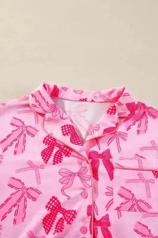 Sleepwear Chic Pink Bow-Knot Pajama Ensemble