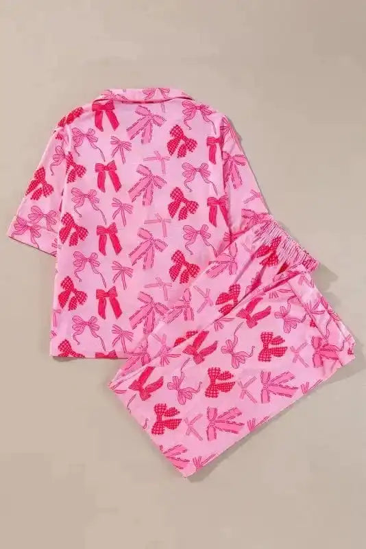 Sleepwear Chic Pink Bow-Knot Pajama Ensemble