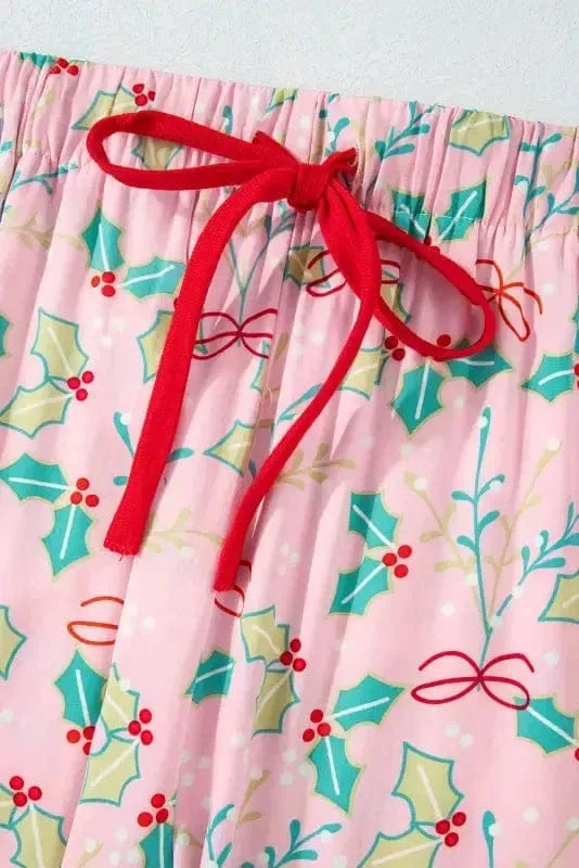 Sleepwear Festive Bloom - Multicolor Floral Christmas Pajama Set