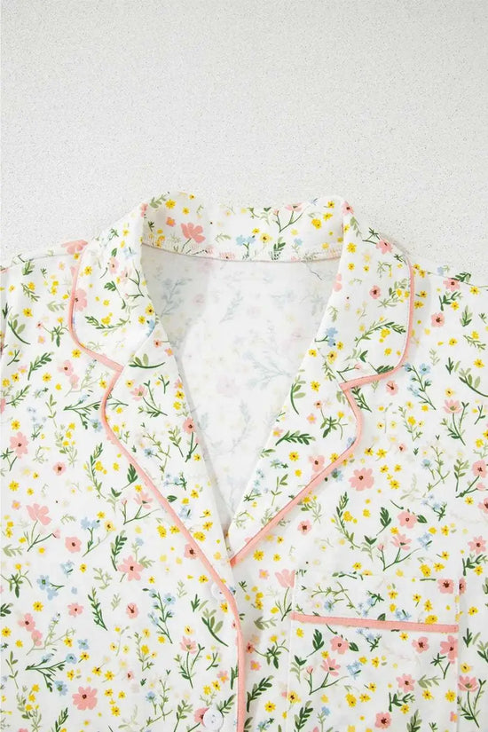 Sleepwear Floral Whisper Beige Pajama Set