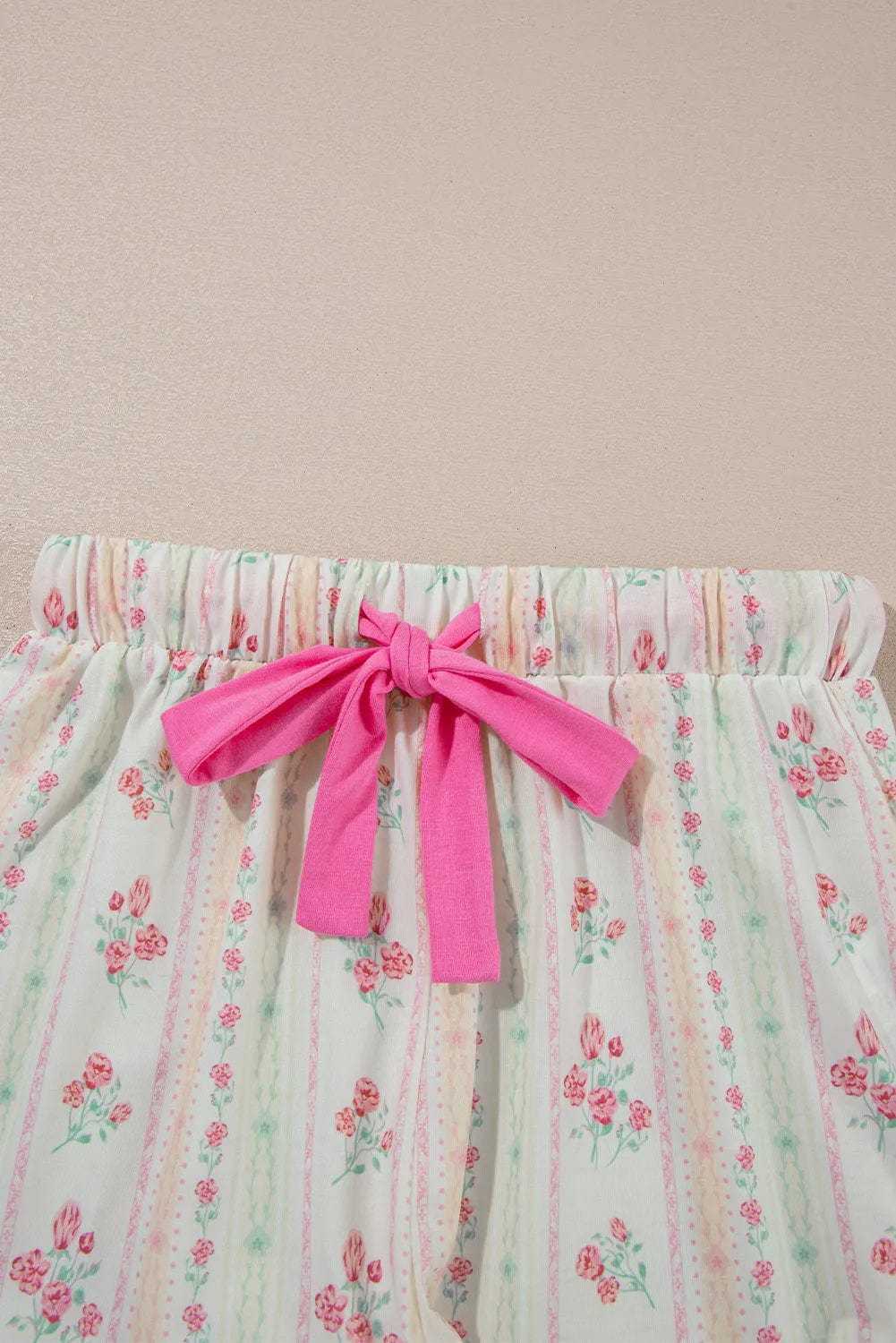 Sleepwear Floral Whisper Beige Pajama Set
