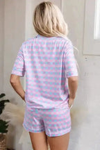 Sleepwear Lavender Lattice Short Sleeve Pajama Ensemble