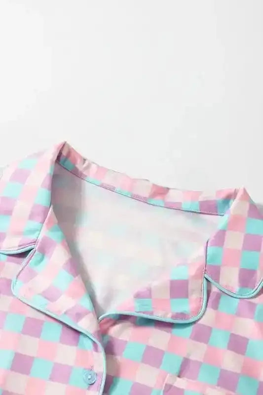 Sleepwear Lavender Lattice Short Sleeve Pajama Ensemble