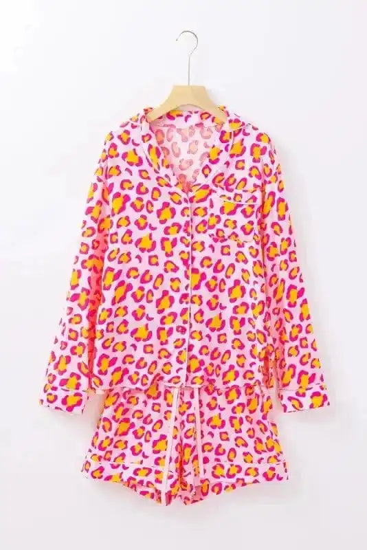 Sleepwear Sassy Spots Pink Leopard Pajama Set