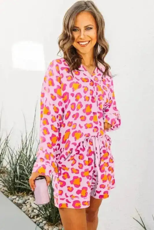 Sleepwear Sassy Spots Pink Leopard Pajama Set
