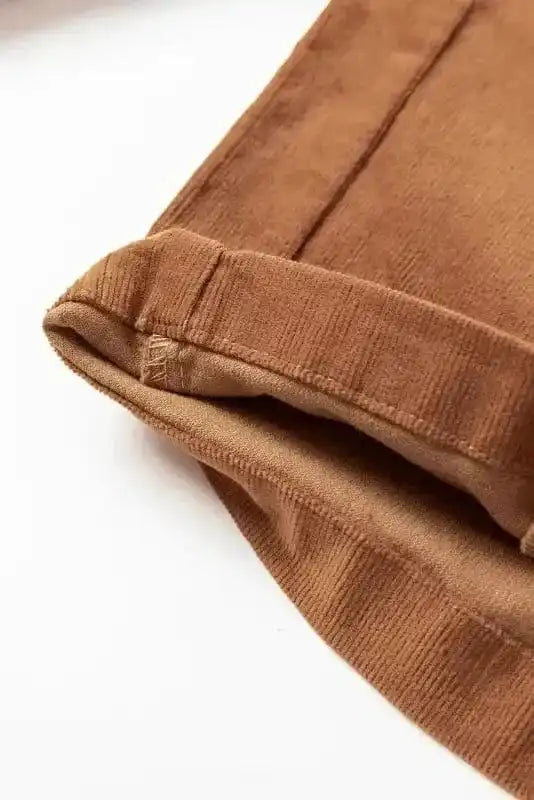 Straight Pants Chestnut Elegance Double-Breasted Pants