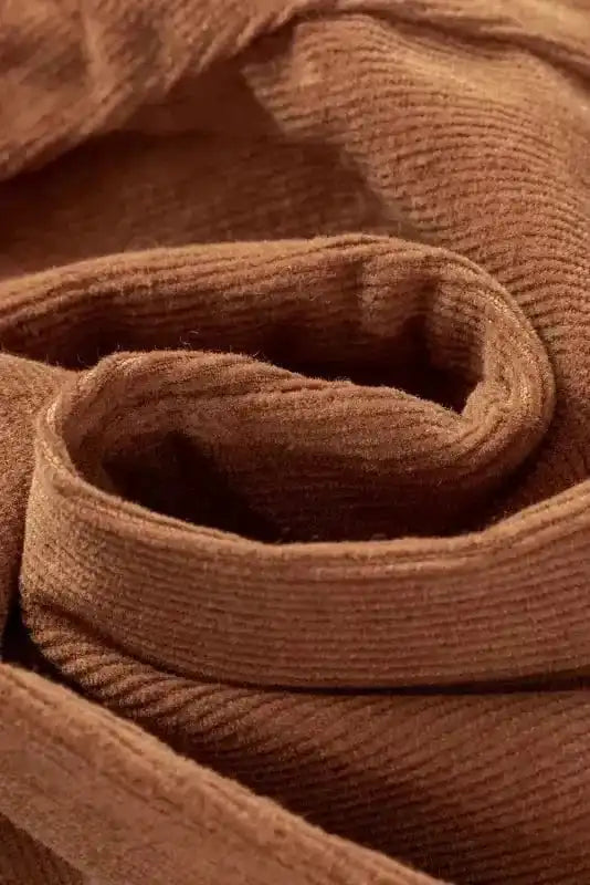 Straight Pants Chestnut Elegance Double-Breasted Pants