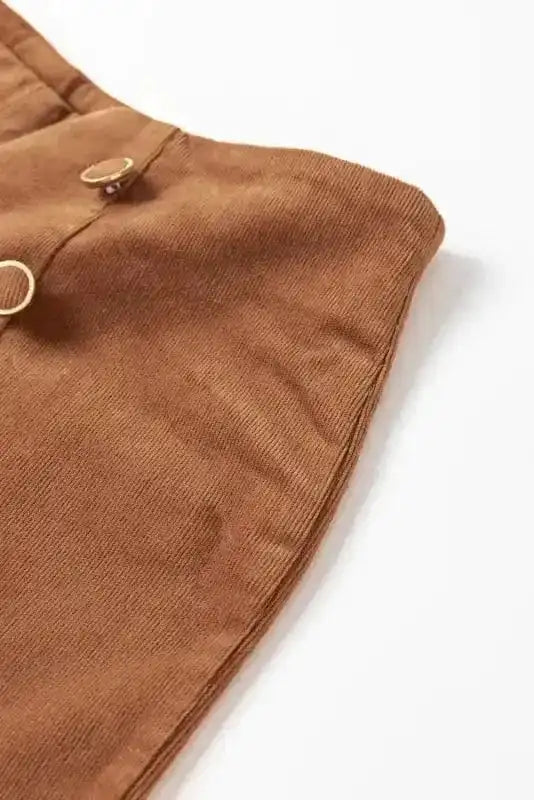 Straight Pants Chestnut Elegance Double-Breasted Pants