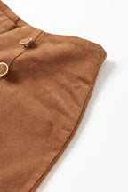 Straight Pants Chestnut Elegance Double-Breasted Pants