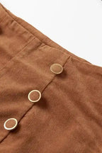 Straight Pants Chestnut Elegance Double-Breasted Pants