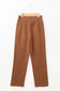 Straight Pants Chestnut Elegance Double-Breasted Pants