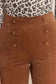Straight Pants Chestnut Elegance Double-Breasted Pants