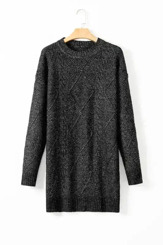 Sweater Dresses Jumper Dress - Cable Knit Loose Fit